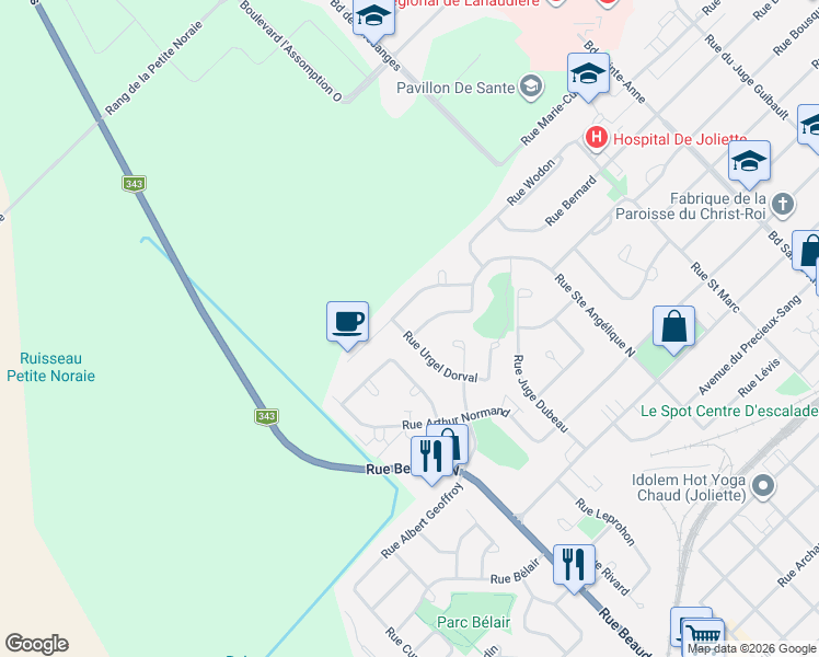 map of restaurants, bars, coffee shops, grocery stores, and more near 930 Rue Camille Bonin in Joliette