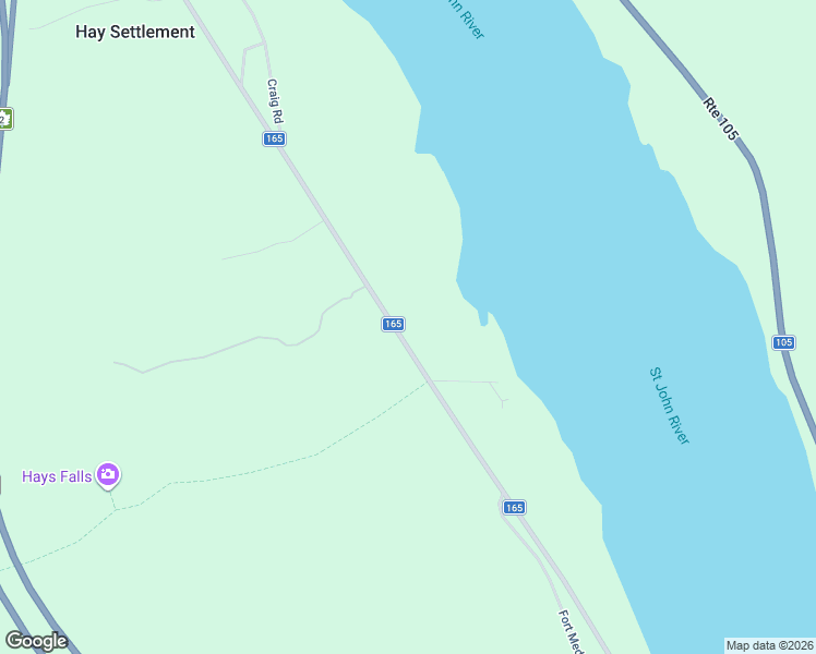 map of restaurants, bars, coffee shops, grocery stores, and more near 982 New Brunswick 165 in Hay Settlement