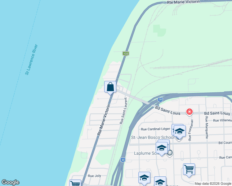 map of restaurants, bars, coffee shops, grocery stores, and more near 3100 Route Marie-Victorin in Sorel-Tracy