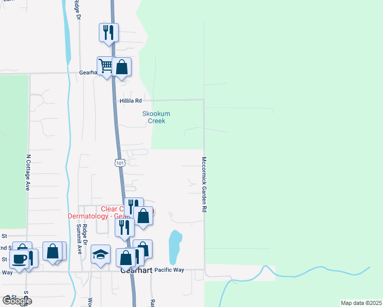 map of restaurants, bars, coffee shops, grocery stores, and more near 908 Mccormick Garden Road in Gearhart