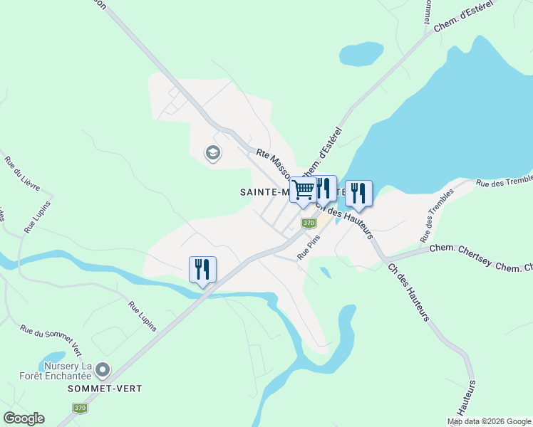 map of restaurants, bars, coffee shops, grocery stores, and more near 29 Rue de la Colline in Sainte-Marguerite-du-Lac-Masson