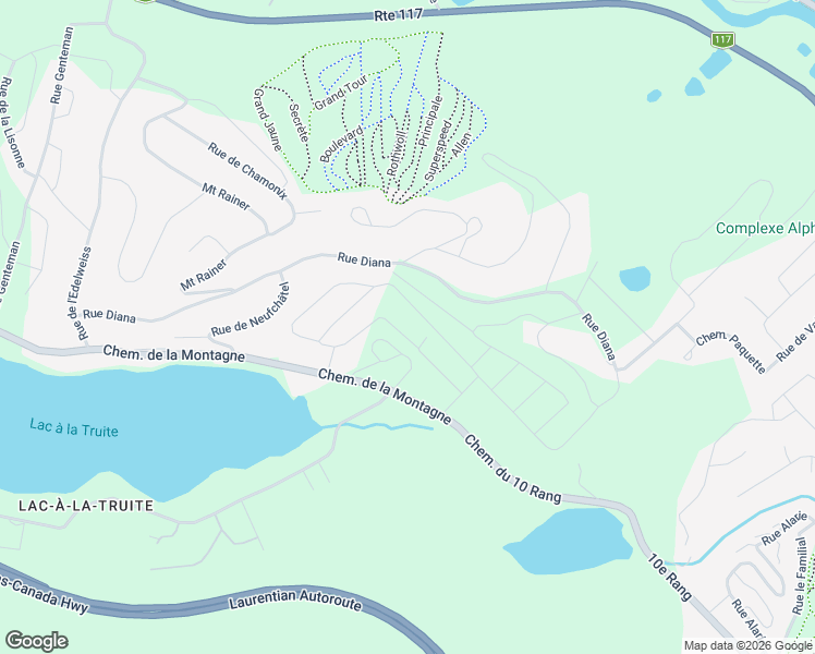 map of restaurants, bars, coffee shops, grocery stores, and more near 2022 Rue d'Interlaken in Sainte-Agathe-des-Monts