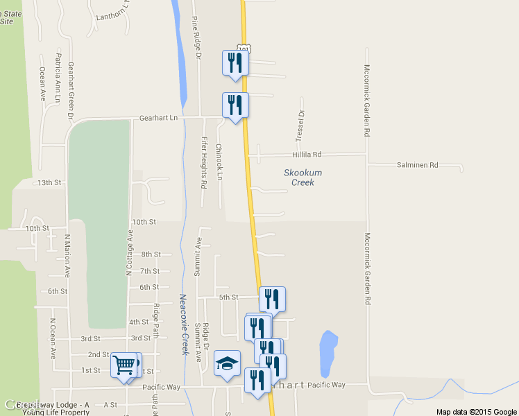 map of restaurants, bars, coffee shops, grocery stores, and more near 3967 U.S. 101 in Seaside