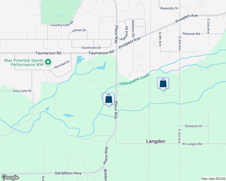 map of restaurants, bars, coffee shops, grocery stores, and more near 2918 Plaza Way in Walla Walla