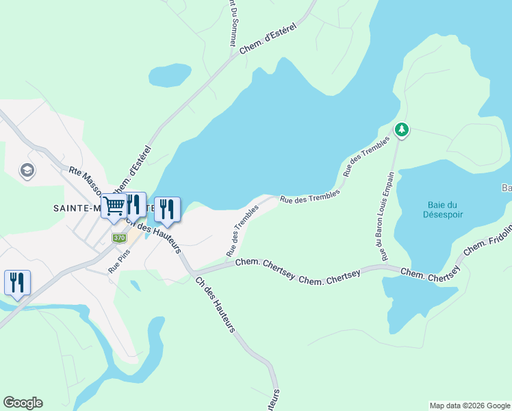 map of restaurants, bars, coffee shops, grocery stores, and more near 29 Rue des Trembles in Sainte-Marguerite-du-Lac-Masson