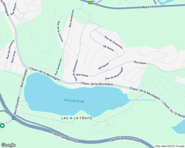 map of restaurants, bars, coffee shops, grocery stores, and more near 113 Rue Diana in Sainte-Agathe-des-Monts