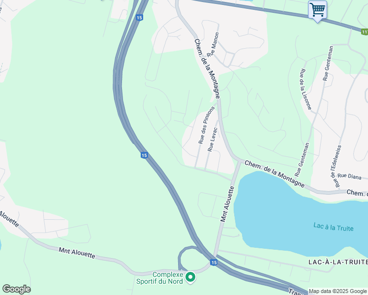 map of restaurants, bars, coffee shops, grocery stores, and more near 633 Rue des Mésanges in Sainte-Agathe-des-Monts