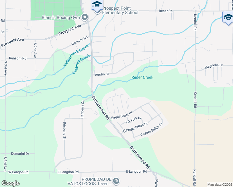 map of restaurants, bars, coffee shops, grocery stores, and more near 315 Arabica Road in Walla Walla