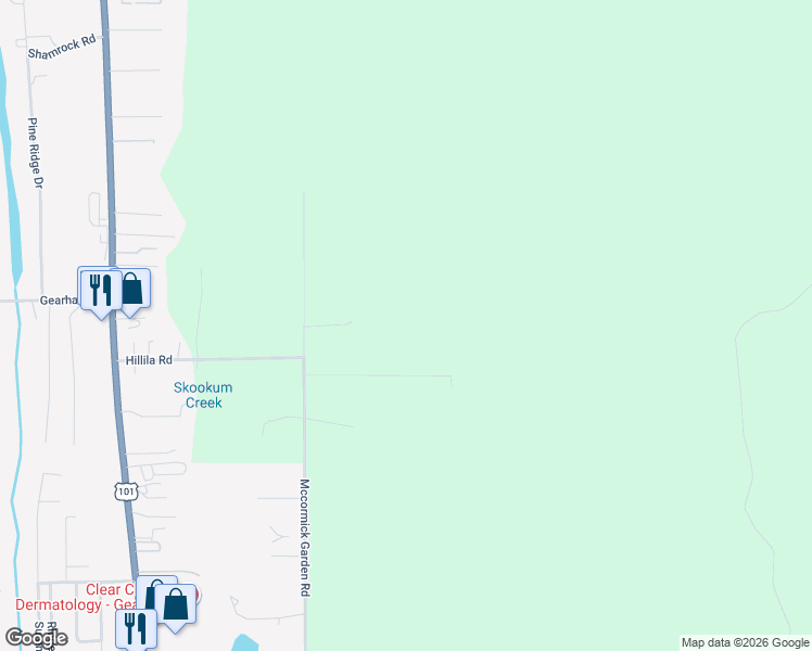 map of restaurants, bars, coffee shops, grocery stores, and more near 88271 Mccormick Garden Road in Gearhart
