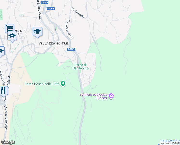 map of restaurants, bars, coffee shops, grocery stores, and more near 49 Via Professore Giacomo Roberti in Trento