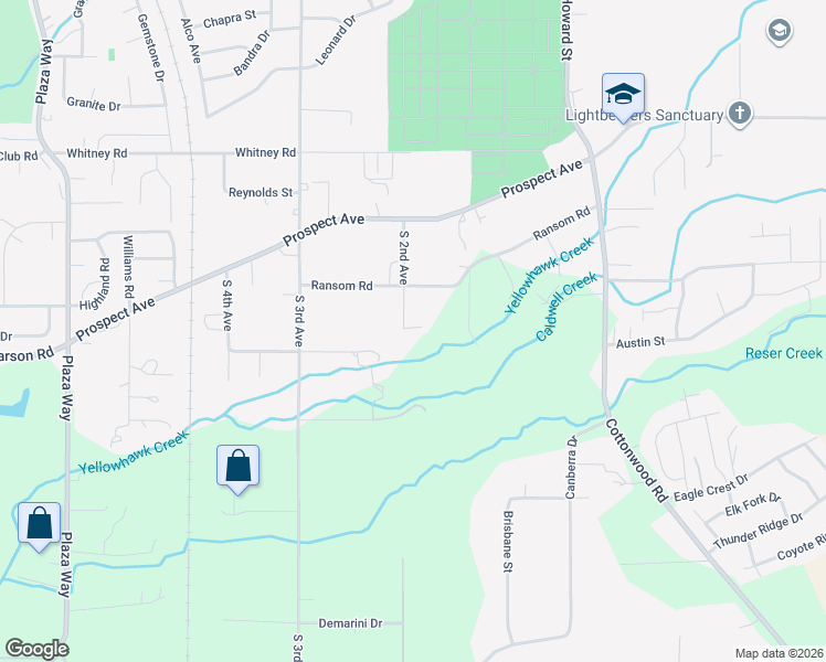 map of restaurants, bars, coffee shops, grocery stores, and more near 2687 South 2nd Avenue in Walla Walla