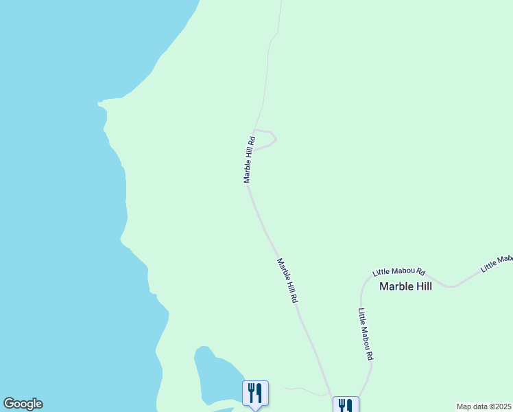 map of restaurants, bars, coffee shops, grocery stores, and more near Marble Hill Road in Inverness County