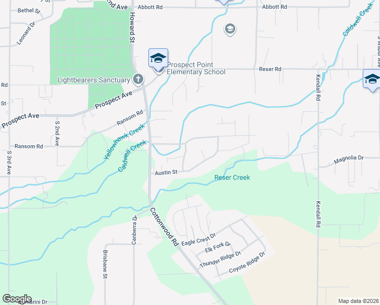 map of restaurants, bars, coffee shops, grocery stores, and more near 158 Whistling Duck Road in Walla Walla