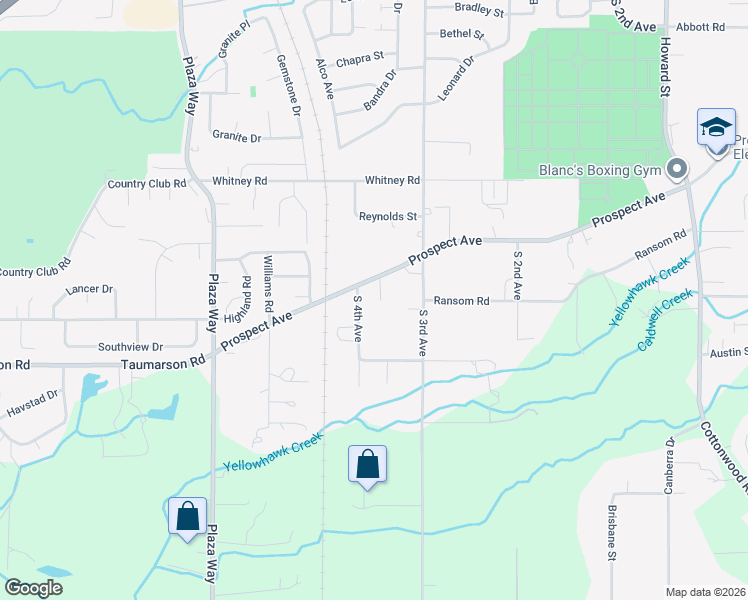 map of restaurants, bars, coffee shops, grocery stores, and more near 625 Prospect Avenue in Walla Walla
