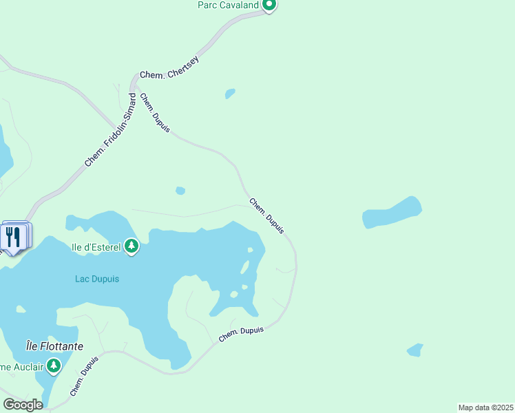 map of restaurants, bars, coffee shops, grocery stores, and more near 91 Chemin Dupuis in Estérel