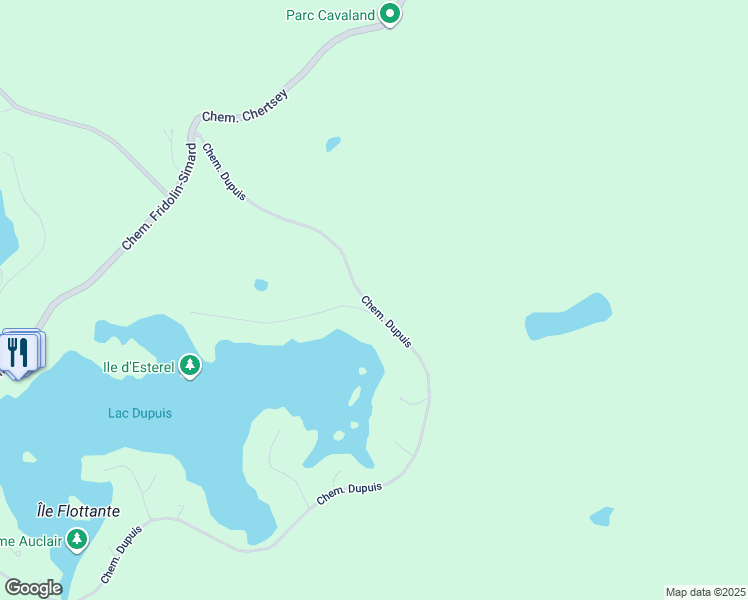 map of restaurants, bars, coffee shops, grocery stores, and more near 91 Chemin Dupuis in Estérel