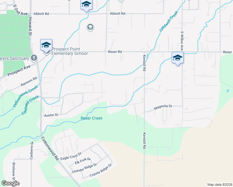 map of restaurants, bars, coffee shops, grocery stores, and more near 714 Mc Beth Road in Walla Walla