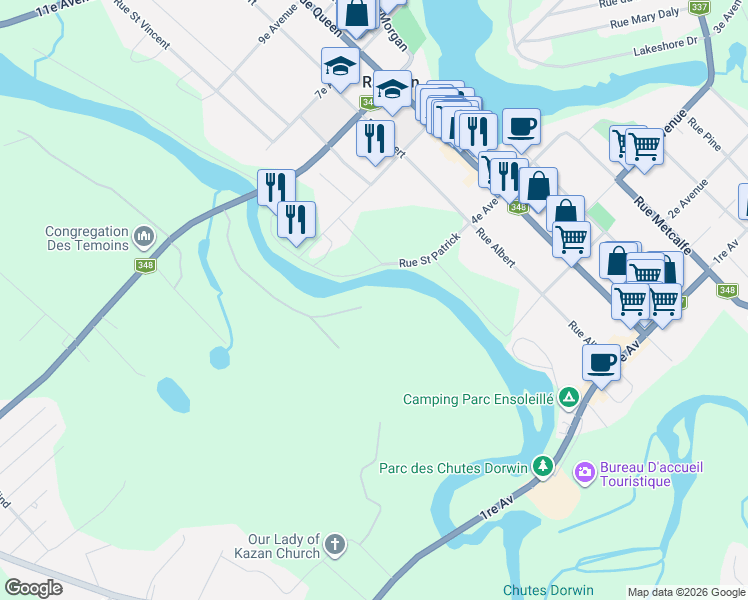 map of restaurants, bars, coffee shops, grocery stores, and more near 3849 Chemin Ponderosa in Rawdon