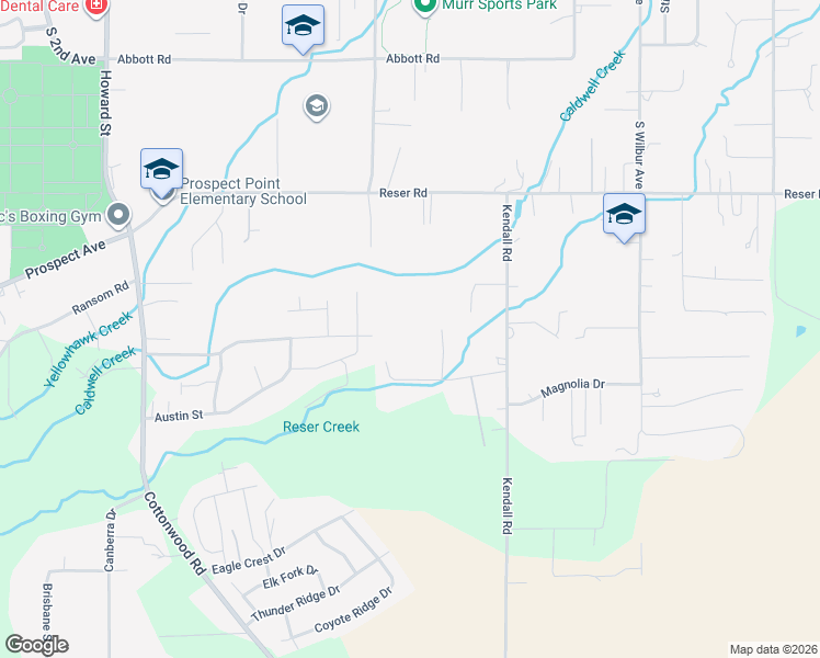 map of restaurants, bars, coffee shops, grocery stores, and more near 714 Mc Beth Road in Walla Walla