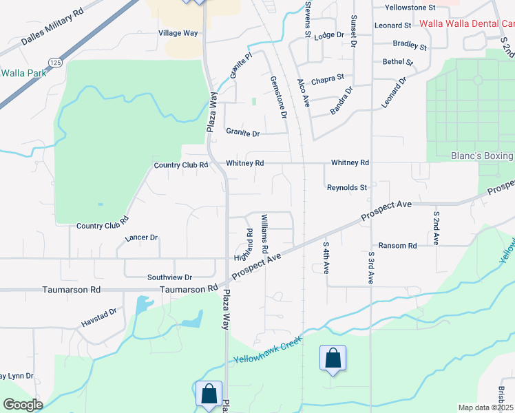 map of restaurants, bars, coffee shops, grocery stores, and more near 910 Hedine Road in Walla Walla