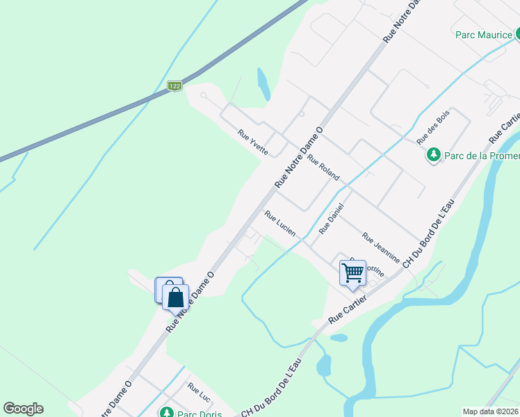 map of restaurants, bars, coffee shops, grocery stores, and more near 2029 Rue Notre Dame Ouest in Victoriaville