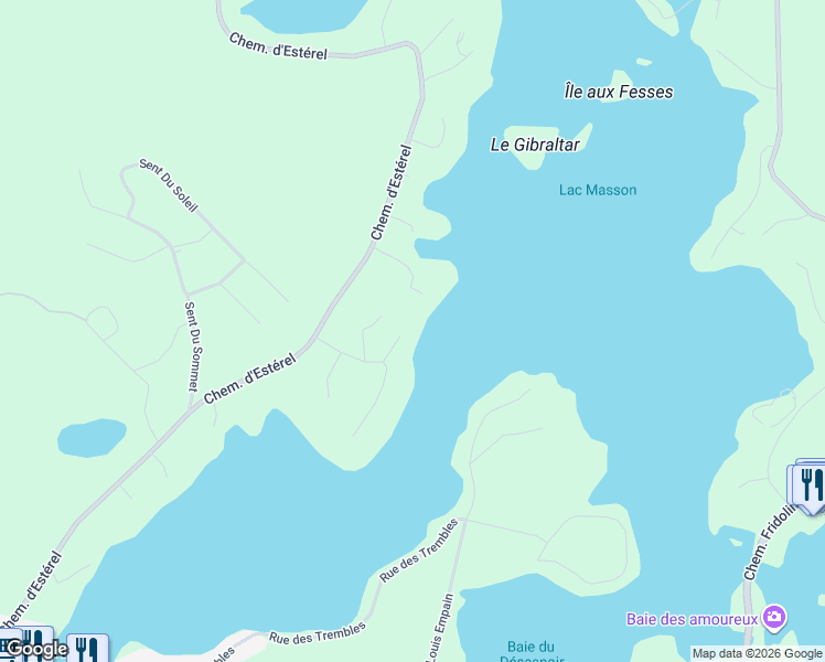 map of restaurants, bars, coffee shops, grocery stores, and more near 16 Avenue des Pics in Estã©Rel