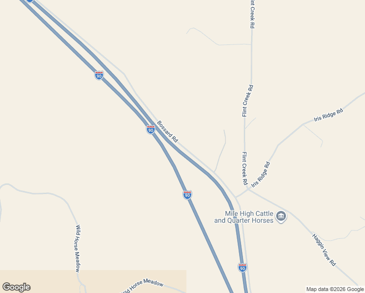 map of restaurants, bars, coffee shops, grocery stores, and more near Bossard Road in Anaconda