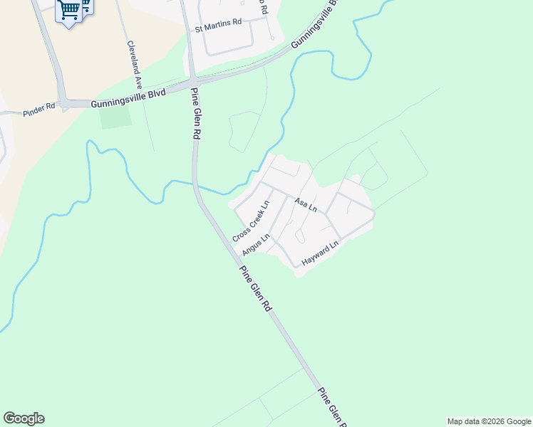 map of restaurants, bars, coffee shops, grocery stores, and more near 17 Cross Creek Lane in Riverview