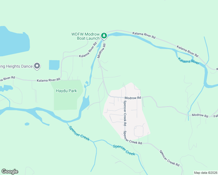 map of restaurants, bars, coffee shops, grocery stores, and more near 300 Modrow Road in Kalama