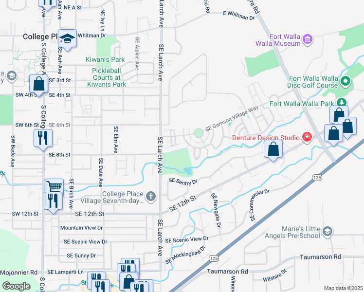 map of restaurants, bars, coffee shops, grocery stores, and more near 930 Southeast Parkside Place in College Place