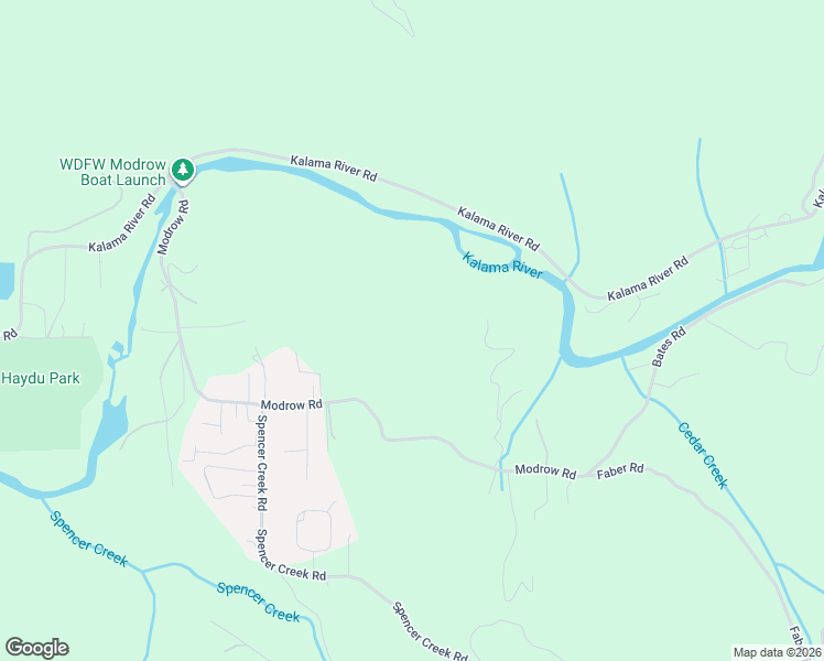 map of restaurants, bars, coffee shops, grocery stores, and more near 614 Modrow Road in Kalama