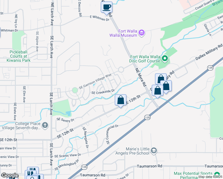 map of restaurants, bars, coffee shops, grocery stores, and more near 759 Southeast Goldeneye Drive in College Place