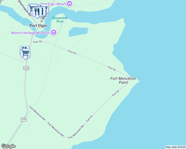 map of restaurants, bars, coffee shops, grocery stores, and more near 191 Fort Moncton Road in Baie Verte