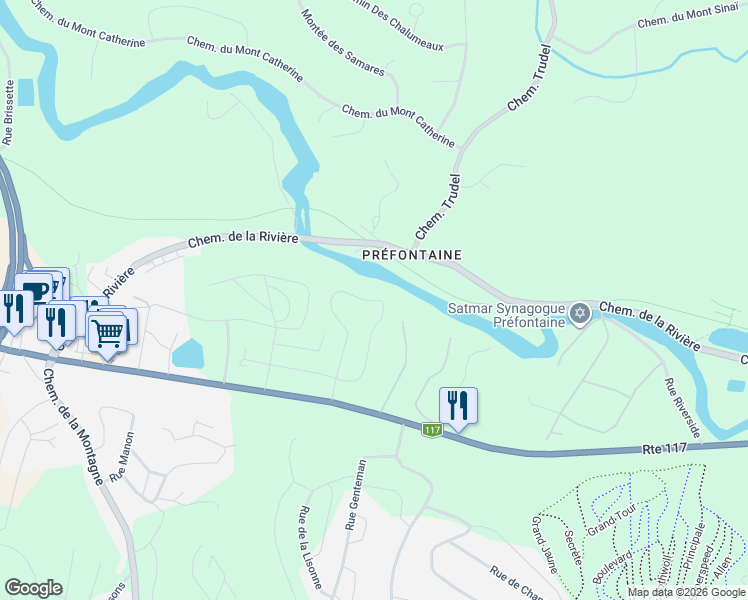 map of restaurants, bars, coffee shops, grocery stores, and more near in Sainte-Agathe-des-Monts