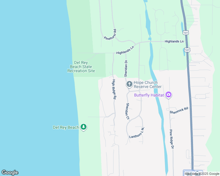map of restaurants, bars, coffee shops, grocery stores, and more near 5150 High Ridge Road in Gearhart