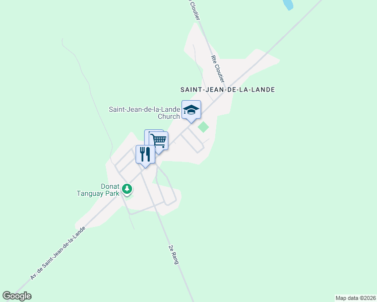 map of restaurants, bars, coffee shops, grocery stores, and more near 124 Rue Rodrigue in Saint-Georges