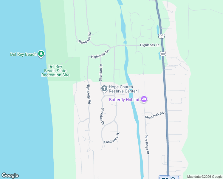 map of restaurants, bars, coffee shops, grocery stores, and more near 561 Diamond Lane in Gearhart