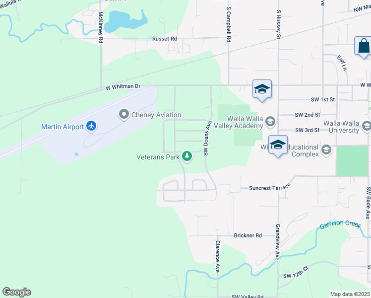 map of restaurants, bars, coffee shops, grocery stores, and more near 1236 Southwest 4th Street in College Place
