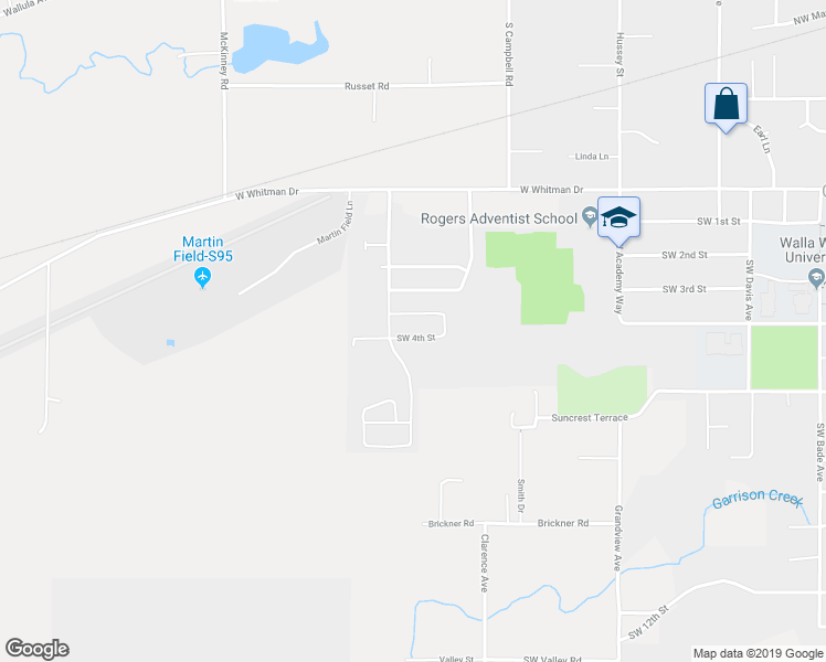 map of restaurants, bars, coffee shops, grocery stores, and more near 1236 Southwest 4th Street in College Place