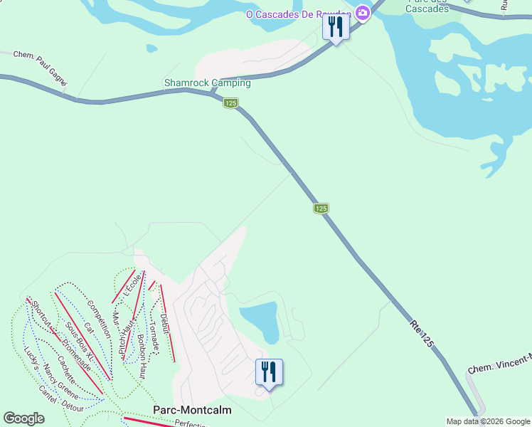 map of restaurants, bars, coffee shops, grocery stores, and more near 3363 Rue Park in Rawdon