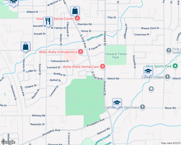 map of restaurants, bars, coffee shops, grocery stores, and more near in Walla Walla