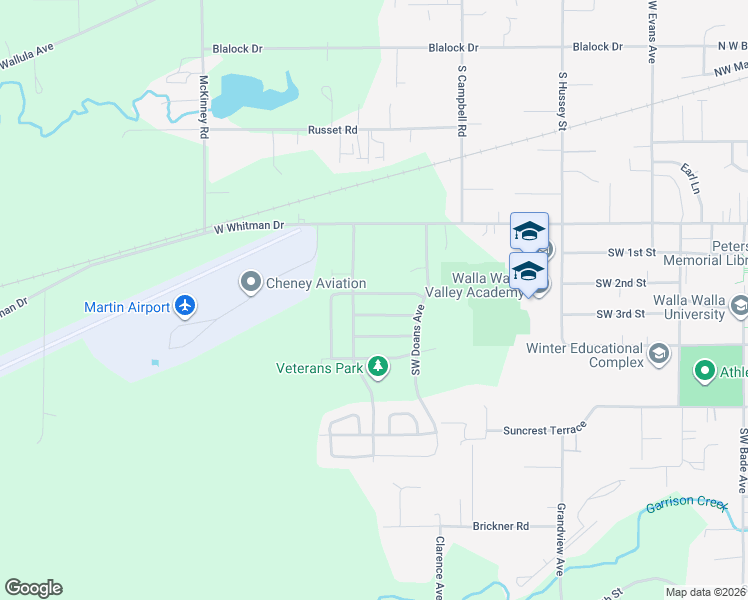 map of restaurants, bars, coffee shops, grocery stores, and more near 1231 Southwest Greeley Street in College Place