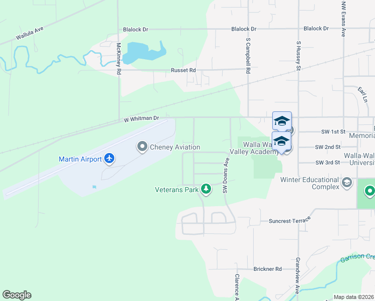 map of restaurants, bars, coffee shops, grocery stores, and more near 1310 Southwest Greeley Street in College Place