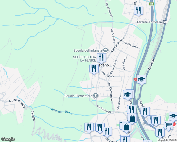 map of restaurants, bars, coffee shops, grocery stores, and more near in Bedano