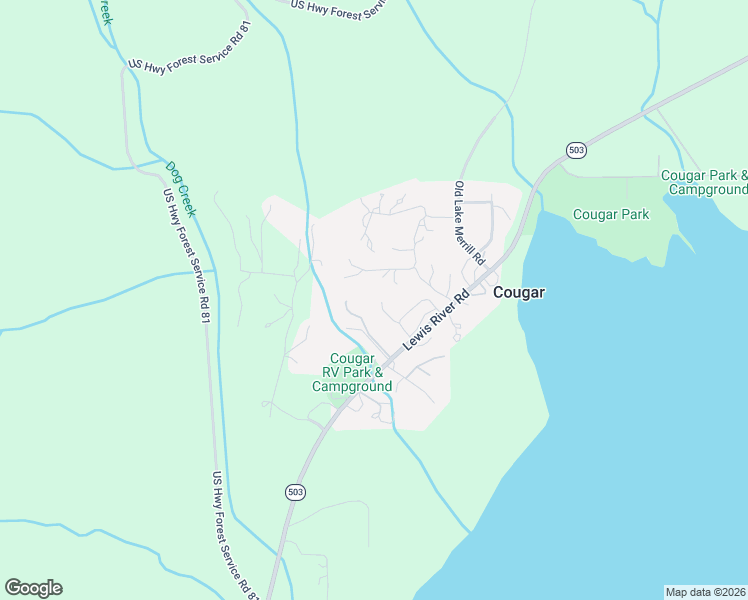 map of restaurants, bars, coffee shops, grocery stores, and more near 195 Rockford Road in Cougar