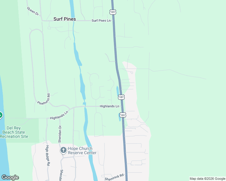 map of restaurants, bars, coffee shops, grocery stores, and more near 88769 Teal Road in Seaside