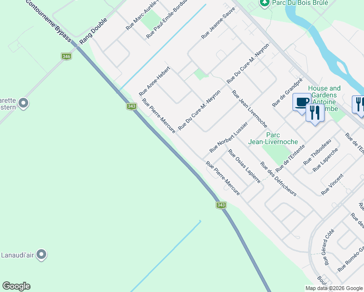 map of restaurants, bars, coffee shops, grocery stores, and more near 231 Rue Pierre-Mercure in Saint-Charles-Borromée