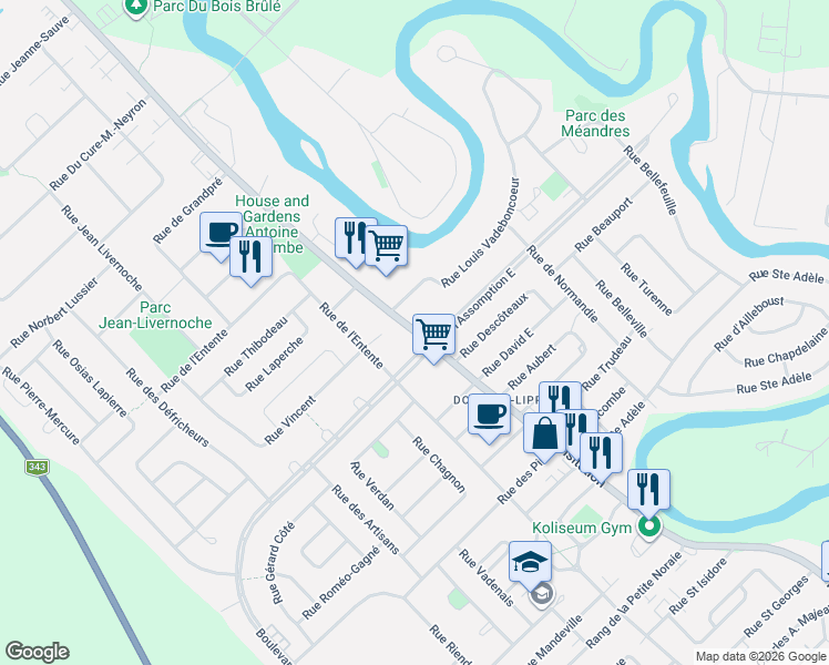 map of restaurants, bars, coffee shops, grocery stores, and more near 678 Rue de la Visitation in Saint-Charles-Borromée