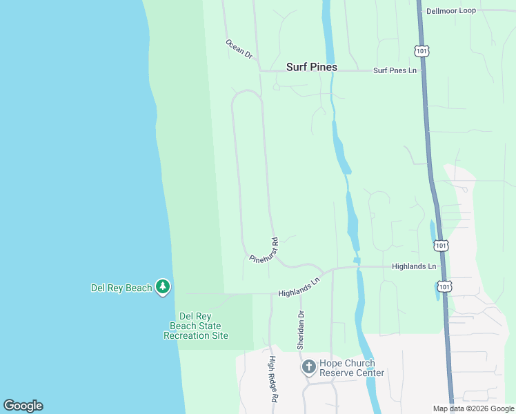 map of restaurants, bars, coffee shops, grocery stores, and more near 88930 Pinehurst Road in Seaside