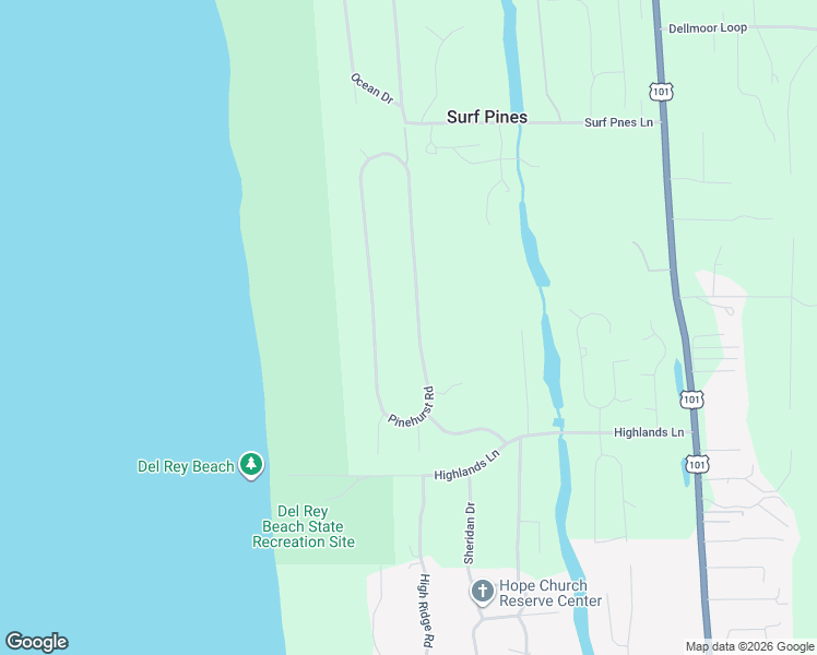 map of restaurants, bars, coffee shops, grocery stores, and more near 88930 Pinehurst Road in Seaside